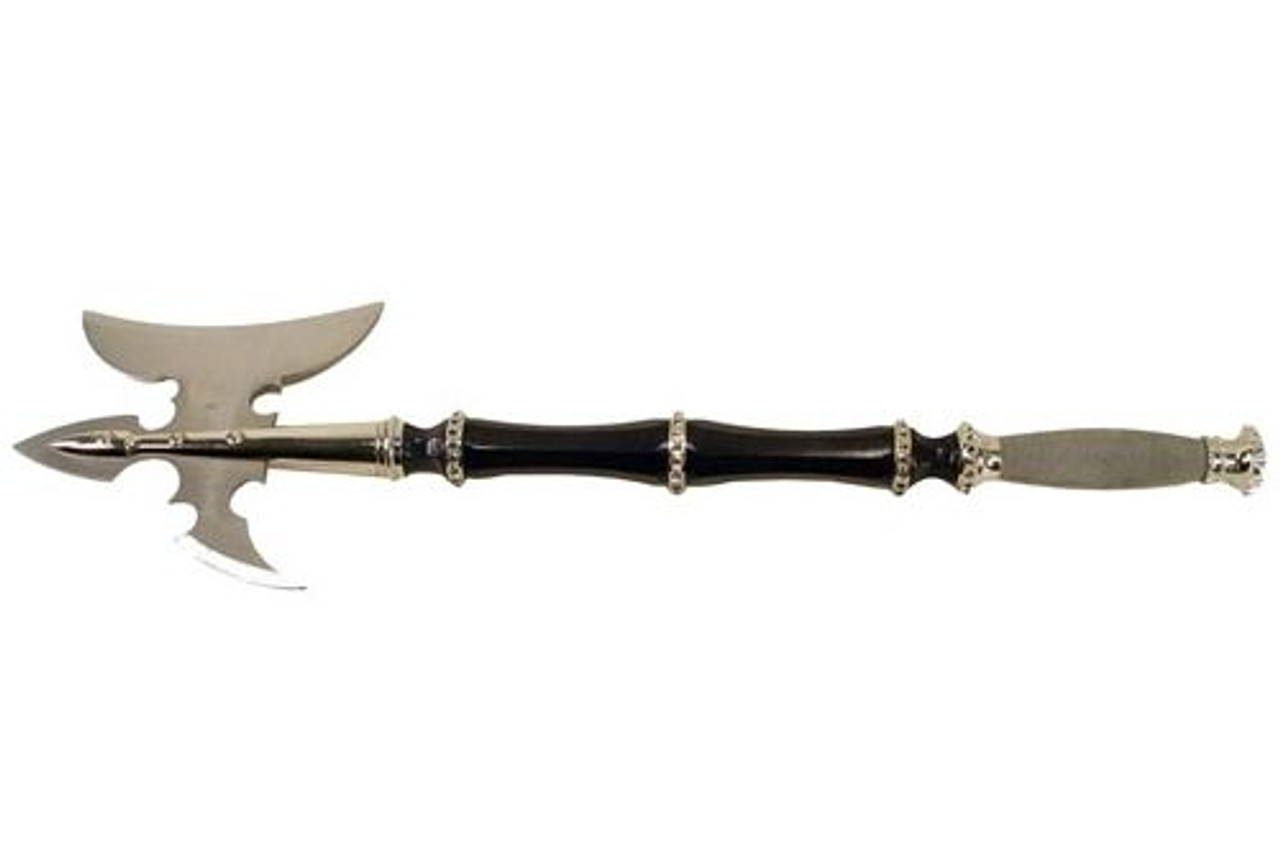 31" Fantasy Battle Halberd Axe Single Blade Sharp with Metal Handle