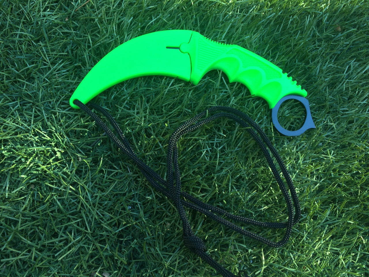 8" Military Tactical Karambit Hunting Skinner Hawkbill Neck Knife Claw - Green