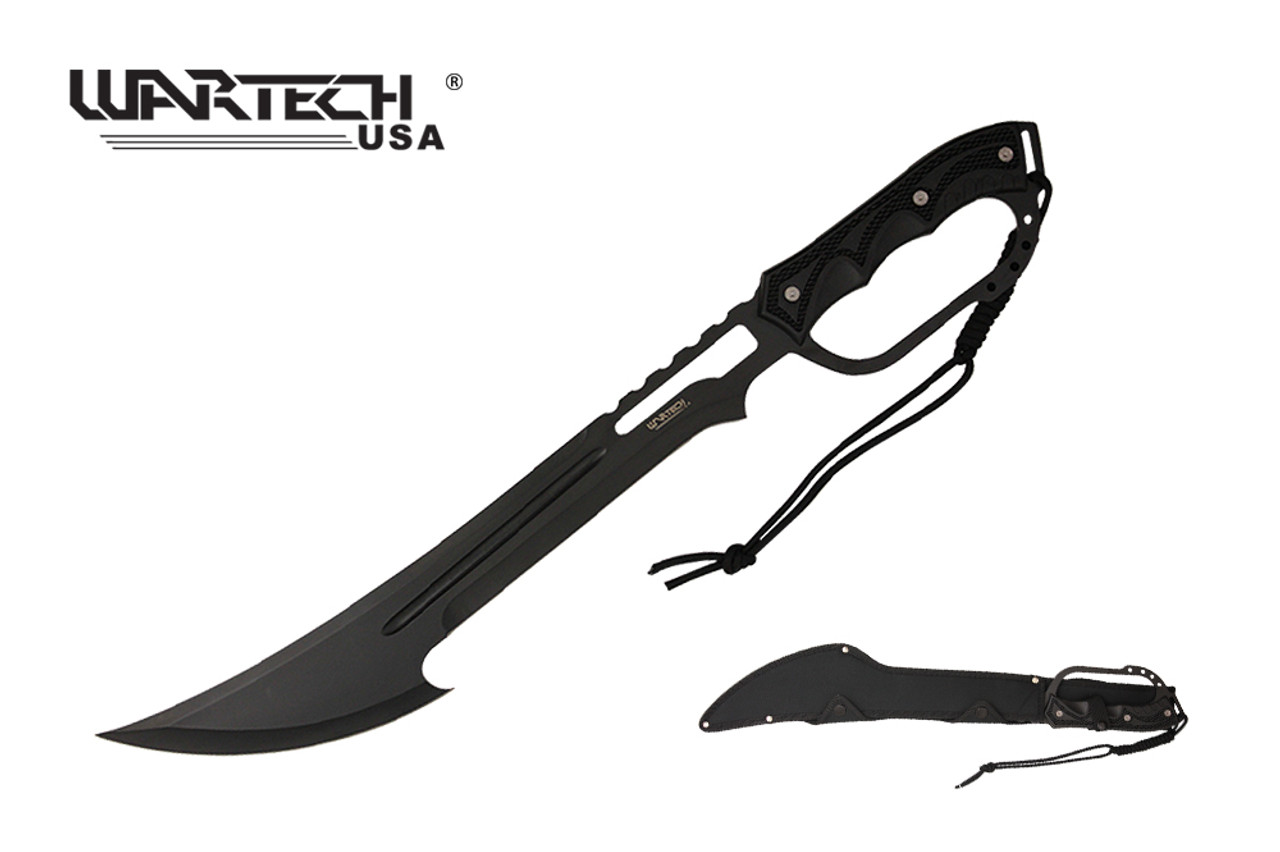 24.5" Tactical Zombie Killer Equlizar Hunting Machete Black Knuckle Handle