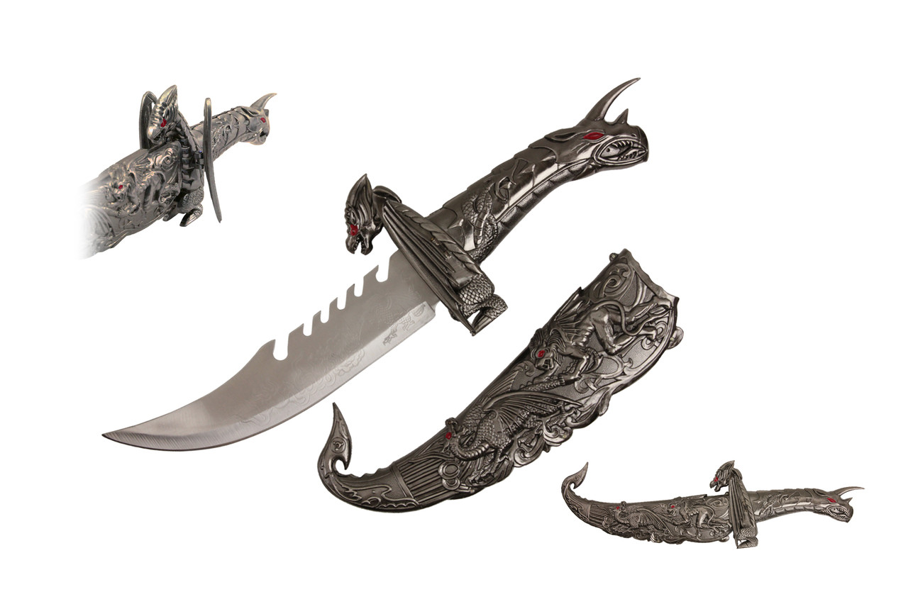 15" Angry Dragon Fantasy Knife w/ Scabbard