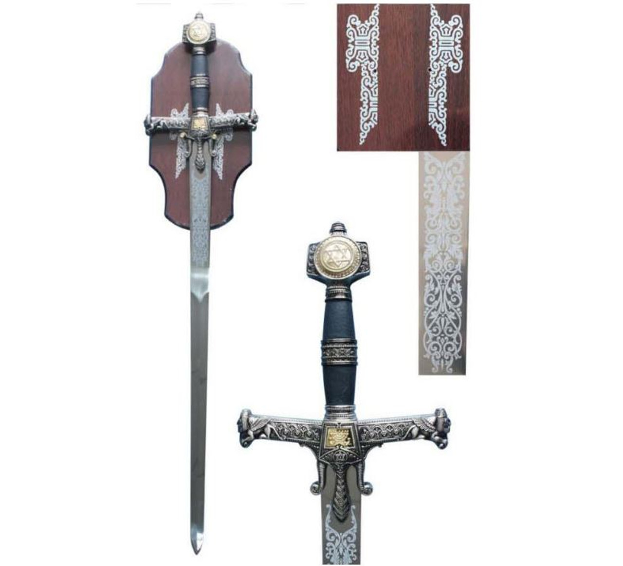 49" King Soloman sword w/ Plaque - Black