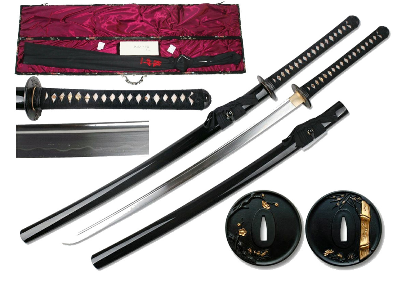 41 1/2" Hand Forged Samurai Katana 1095 High Carbon Steel Shinogi Zukuri Blade Real Hamon & Temper Line T64938BK