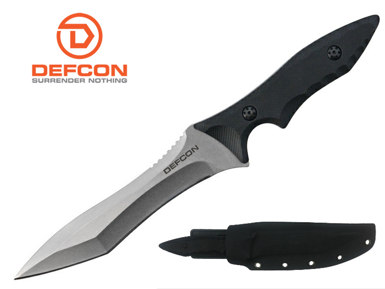 Defcon Knife 10.8" D2 Tool steel Full Tang Fixed Blade with Snap Sheath - TD001SL  