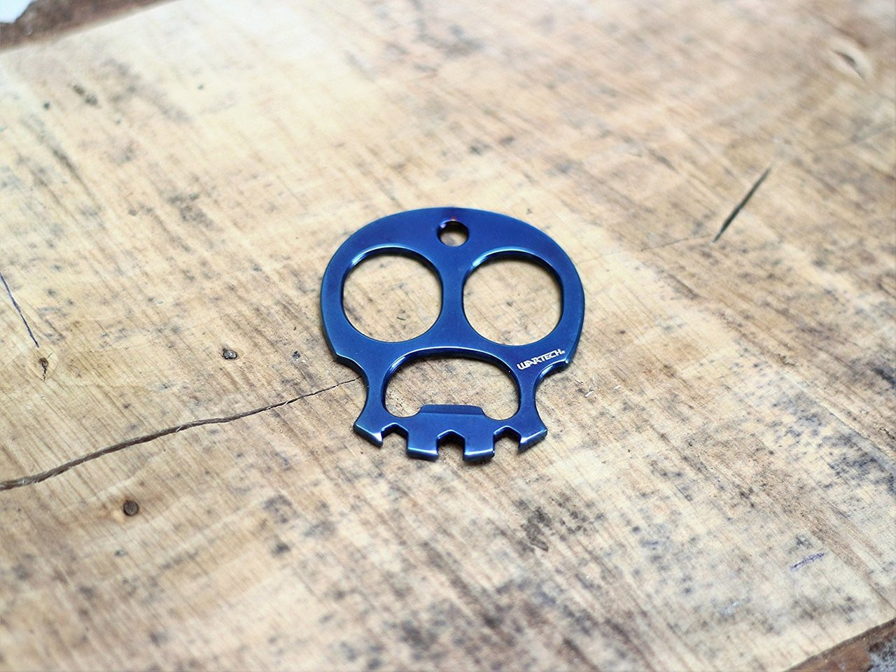 Wartech Skull Key Chain Bottle Opener - Blue