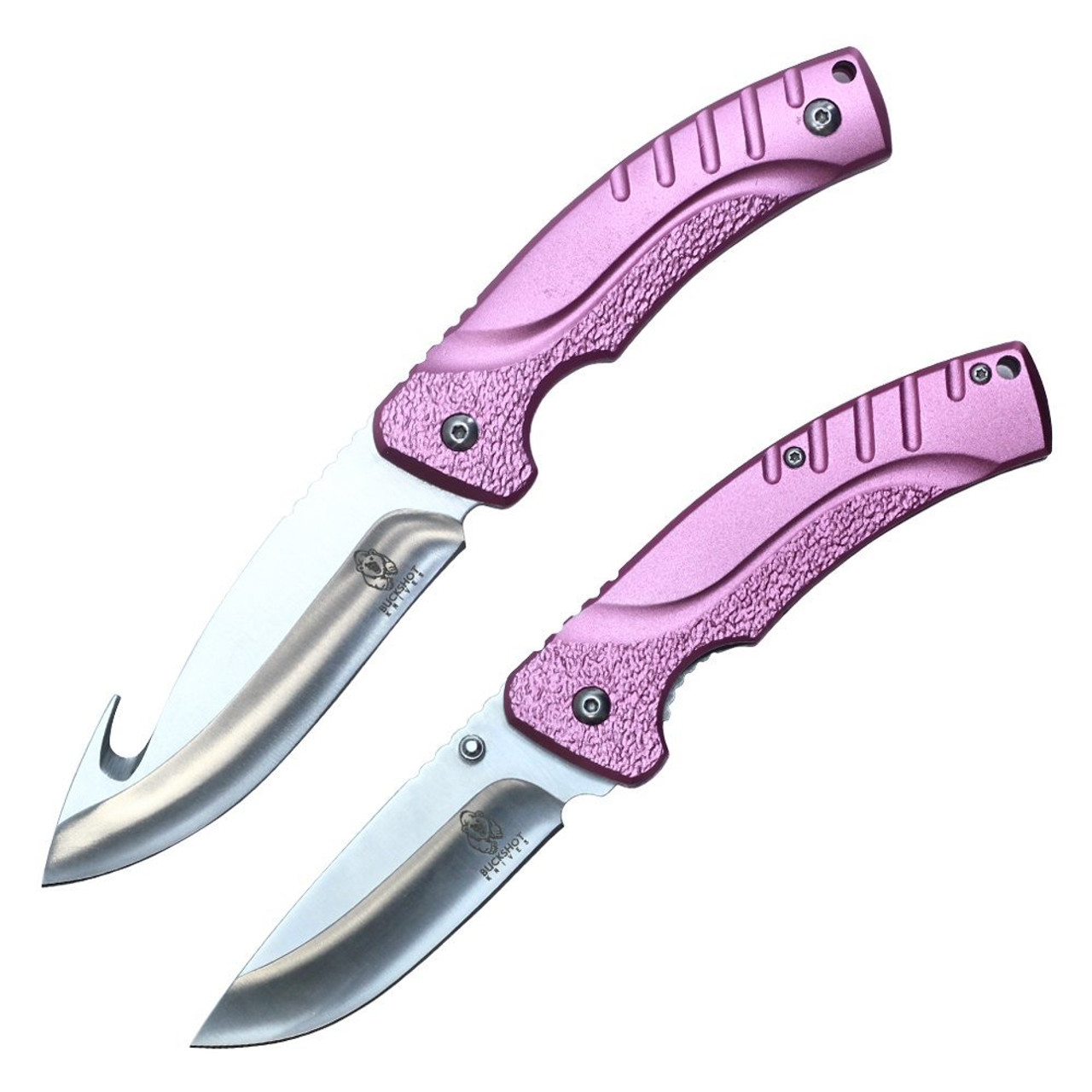 Buckshot Knives Full tang camping hunting knife & pocket knife set - HBK10PK