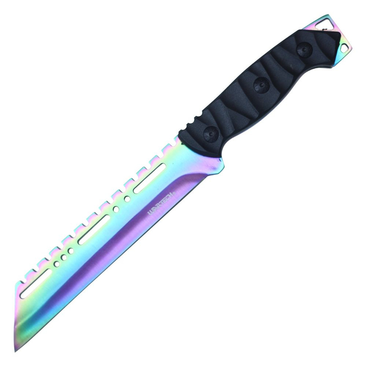 11" Fixed Blade Hunting Machete Knife w/ Sheath - Rainbow