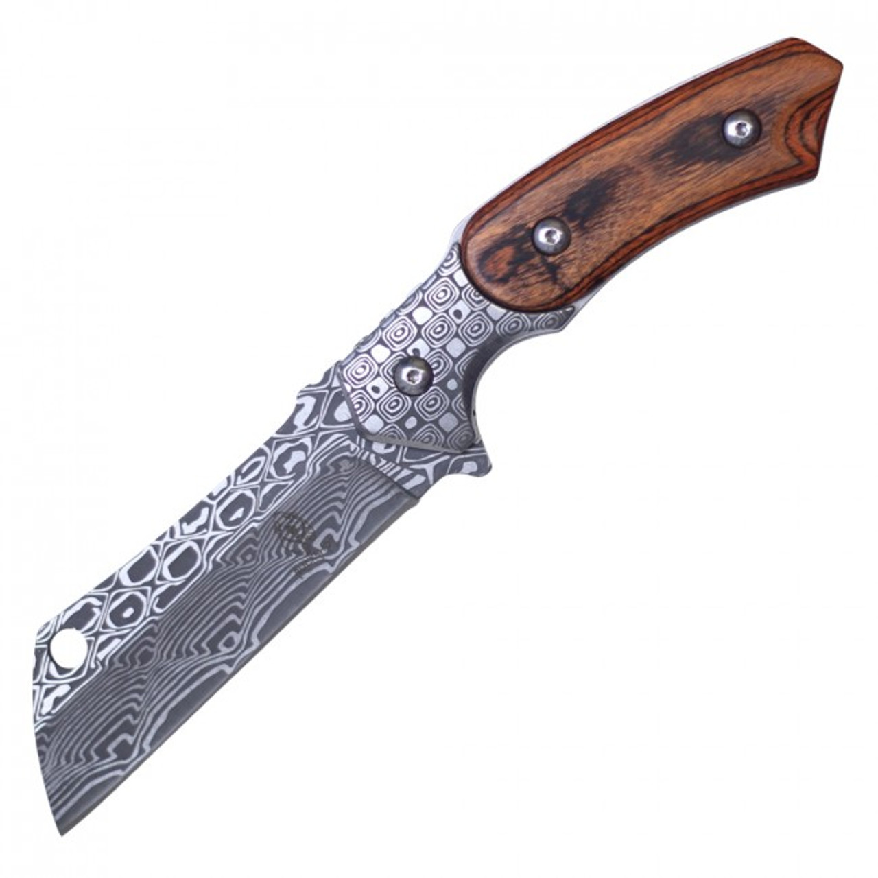 8.75" Fixed Blade Hunting Knife w/ Sheath - Damascus
