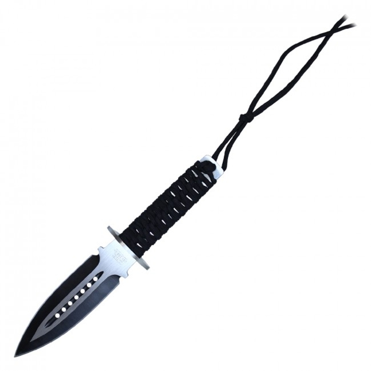 9" Double Edged Fixed Blade Dagger Point Knife w/ Sheath - HWT237BK