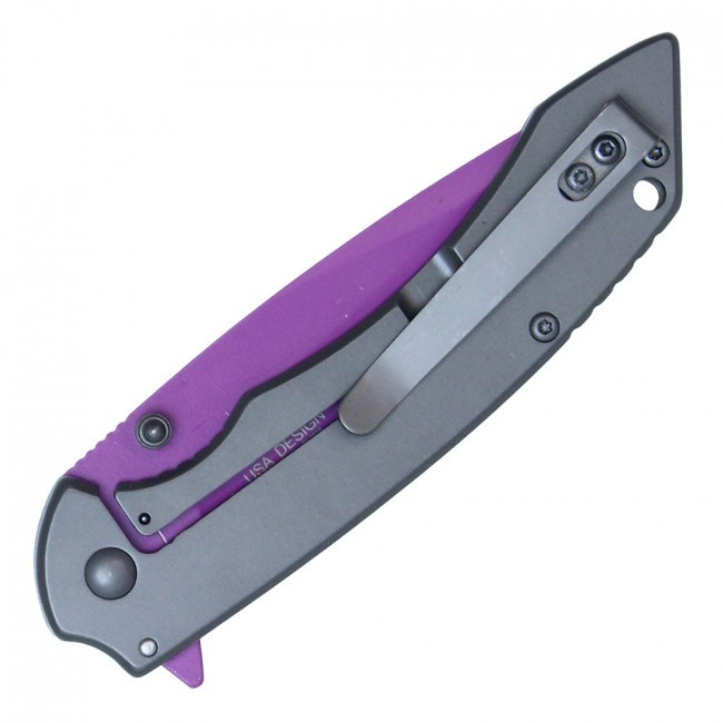 8” ASSISTED OPEN POCKET KNIFE PURPLE