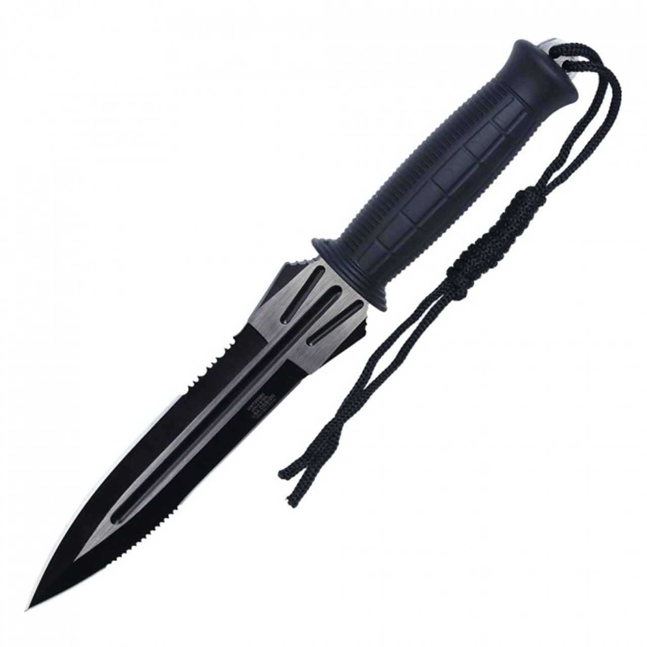 11 3/4” TWO TONE FIXED BLADE HUNTING KNIFE - BLACK