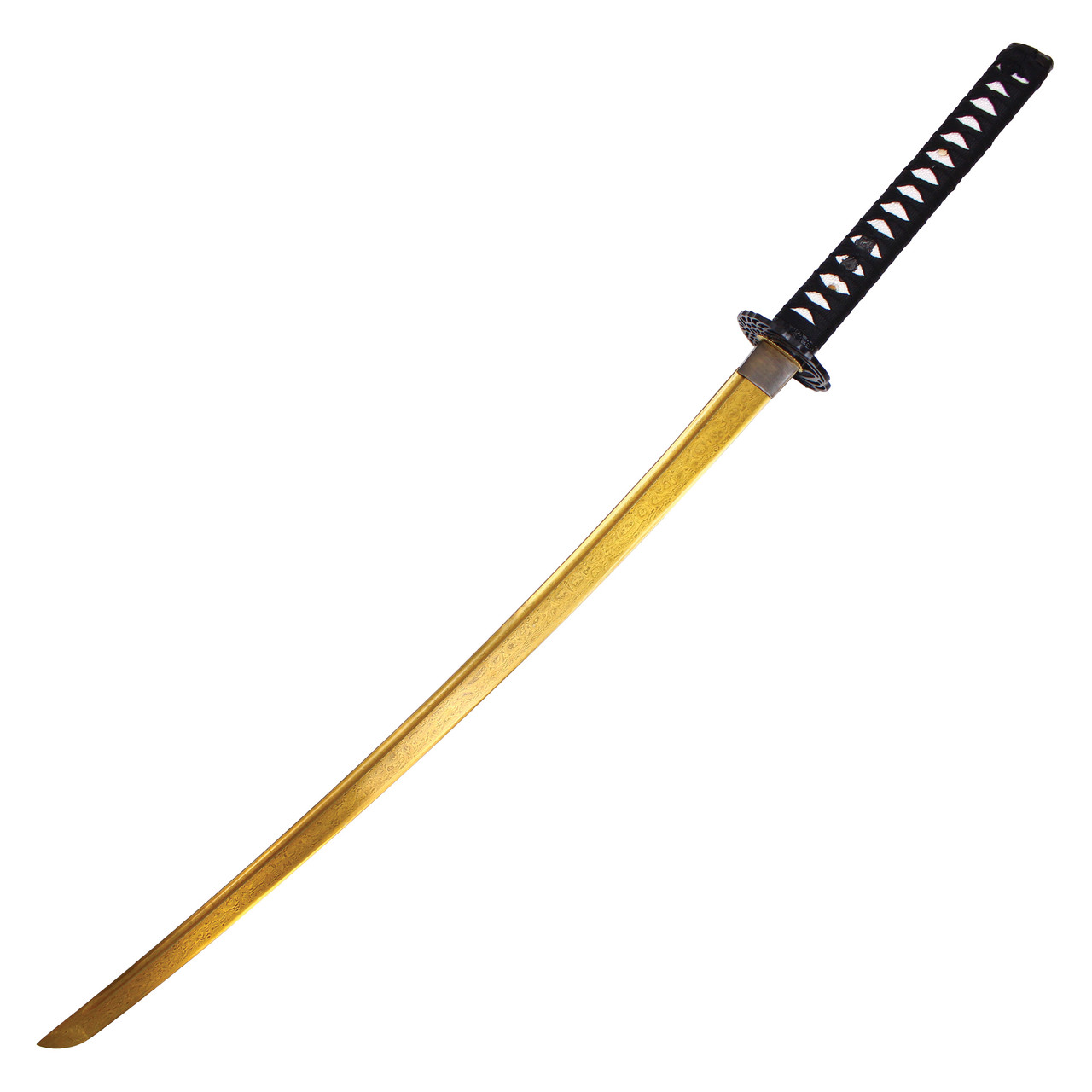 41“ DAMACUS SHARP Blade Katana Handmade Samurai Sword w/ Crane Tsuba - GOLD