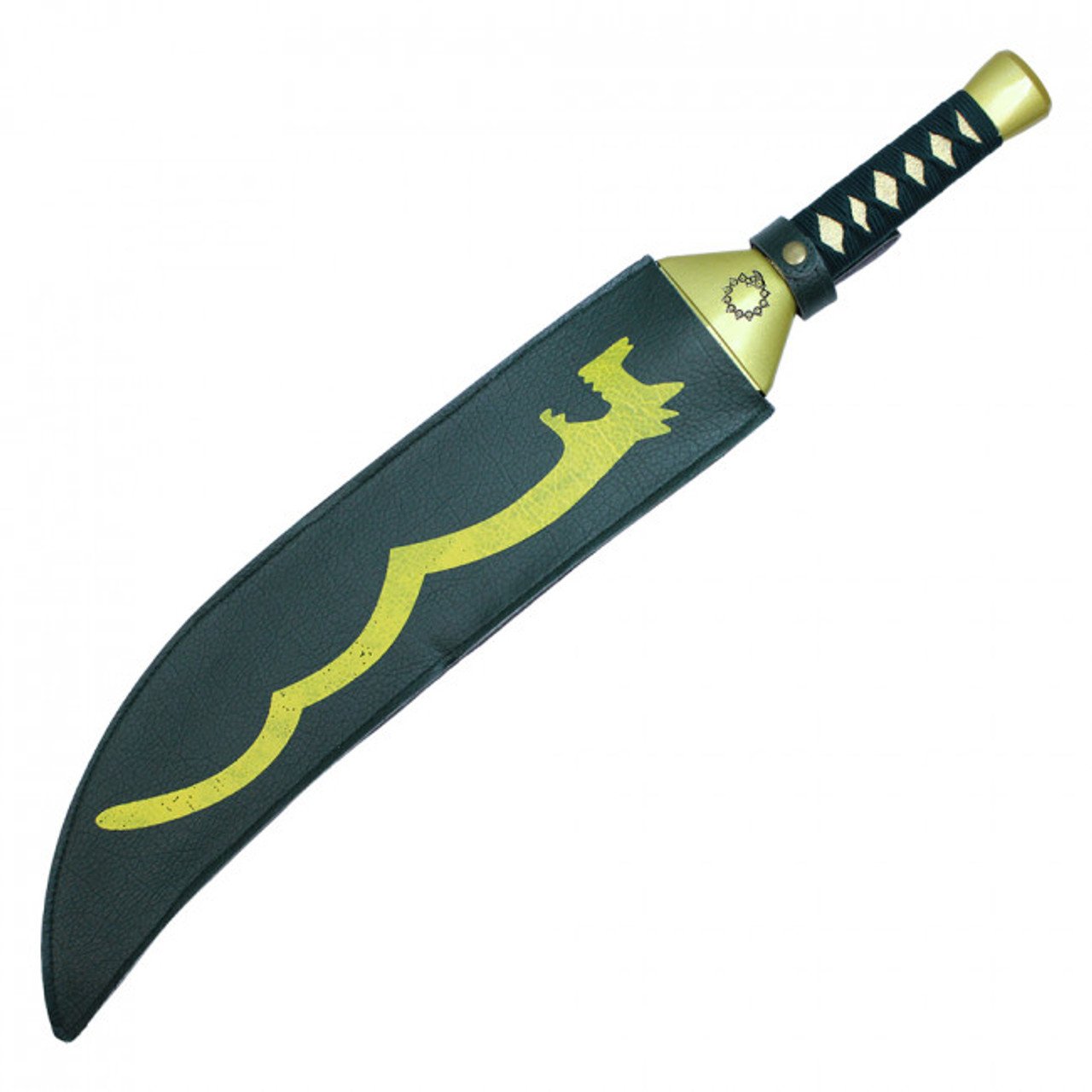 29" Replica Anime Green Machete w/ Leather Sheath