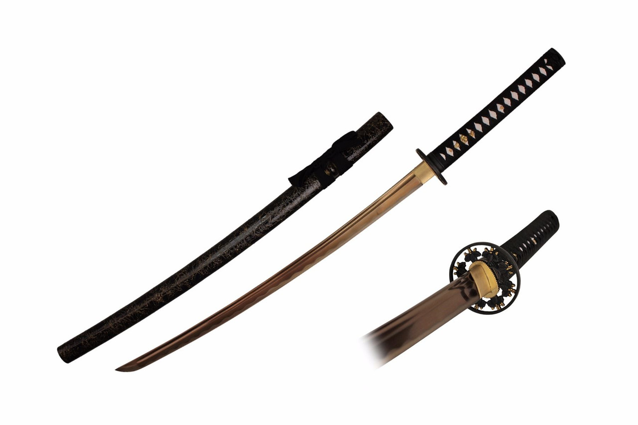 41-1/2" HAND FORGED KATANA W/ ROSE GOLD PLATED BLADE