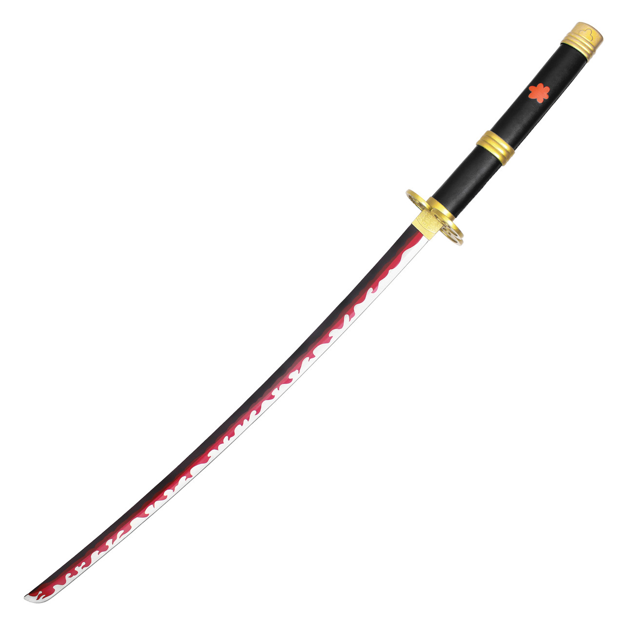 38" Replica Anime Black Katana w/ Red Blade Metal Scabbard