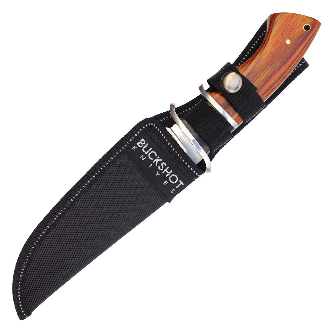 12" Overall Wooden Handle Boyd Fixed Blade Hunting Knife - HBS38