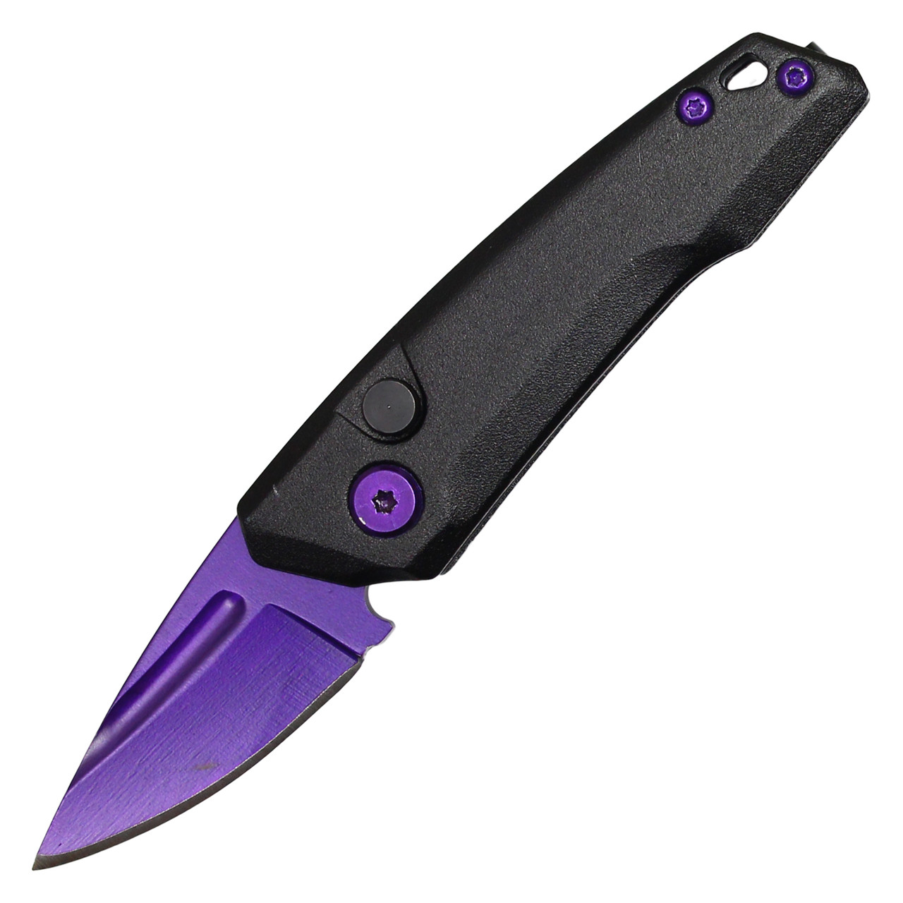 5" Atomic Push Button Knife - Purple