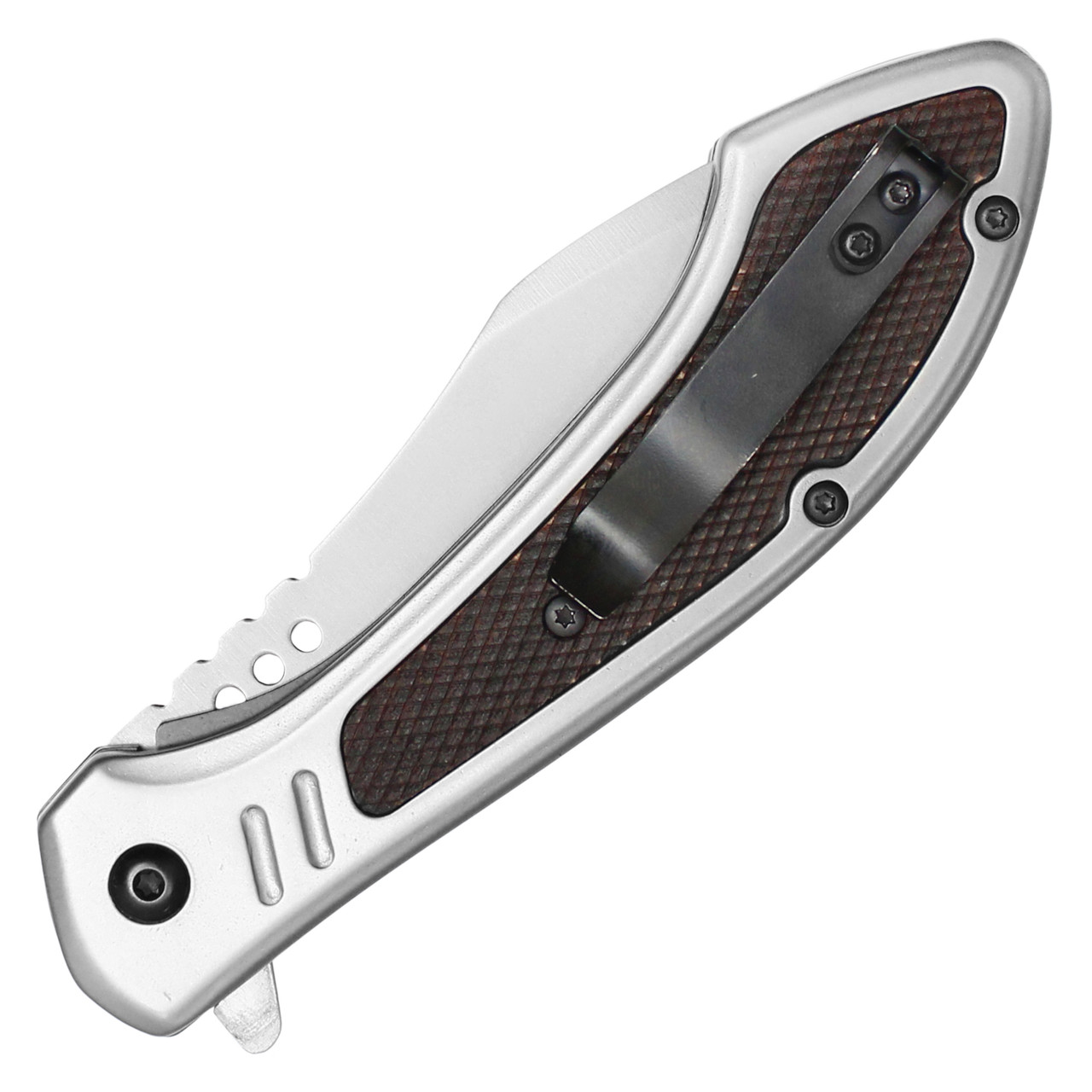5" Closed Assisted Open Pocket Knife Stainless Steel Handle