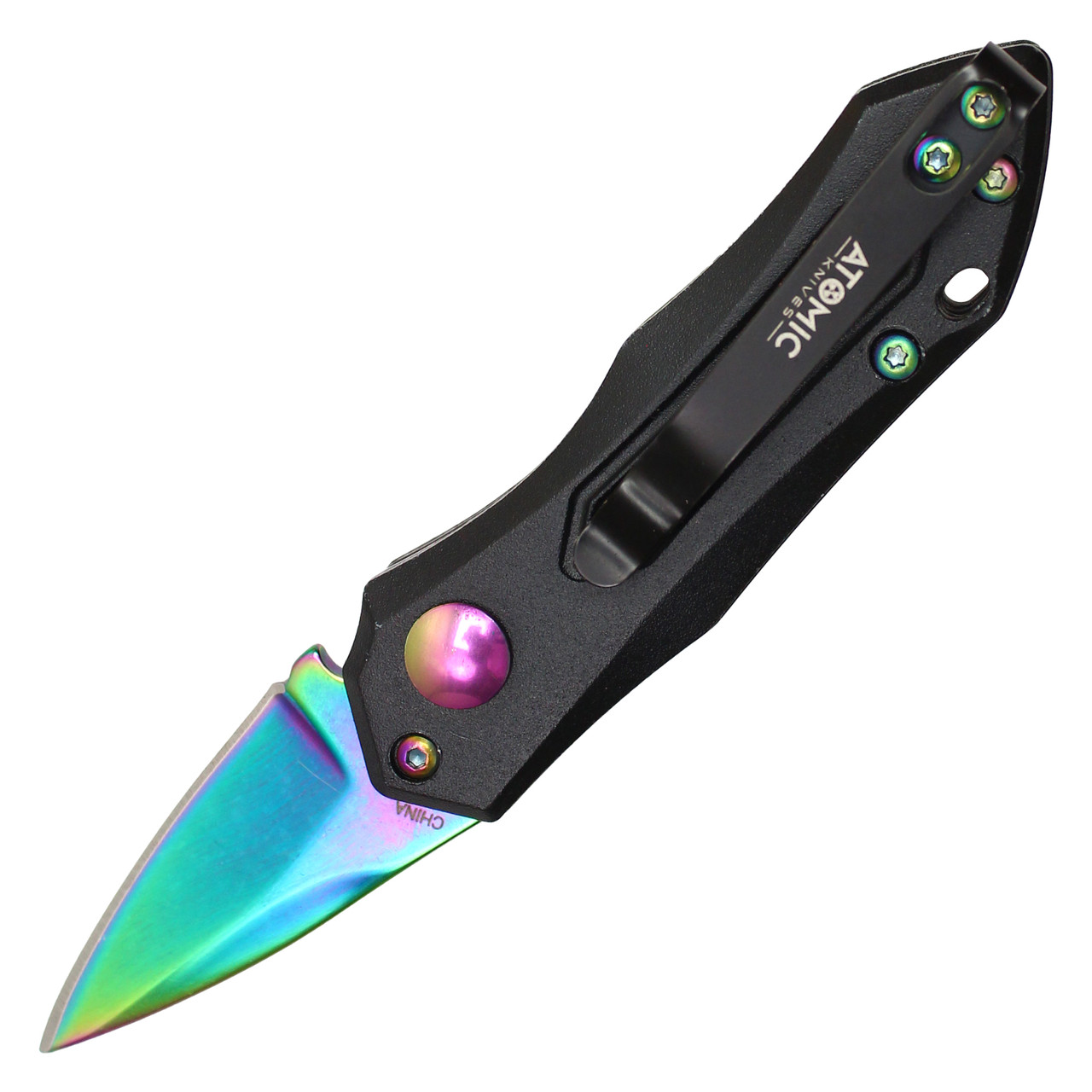 3" Closed 1.75" Blade Mini Knife - Rainbow