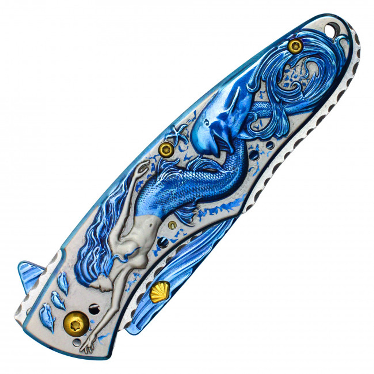 Blue Mermaid Pocket Knife