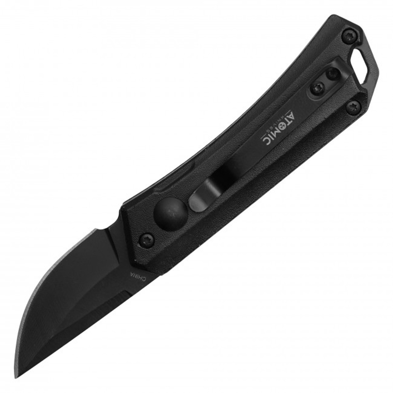 5.25" Black Push Button Knife