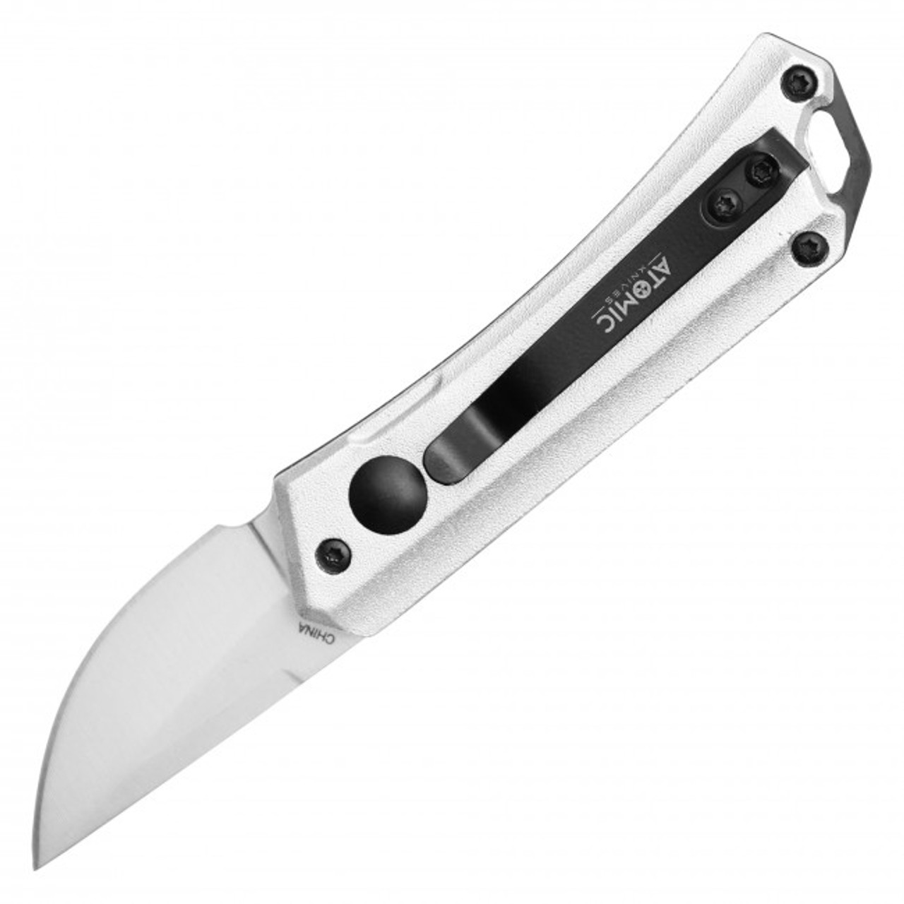 5.25" Silver Push Button Knife