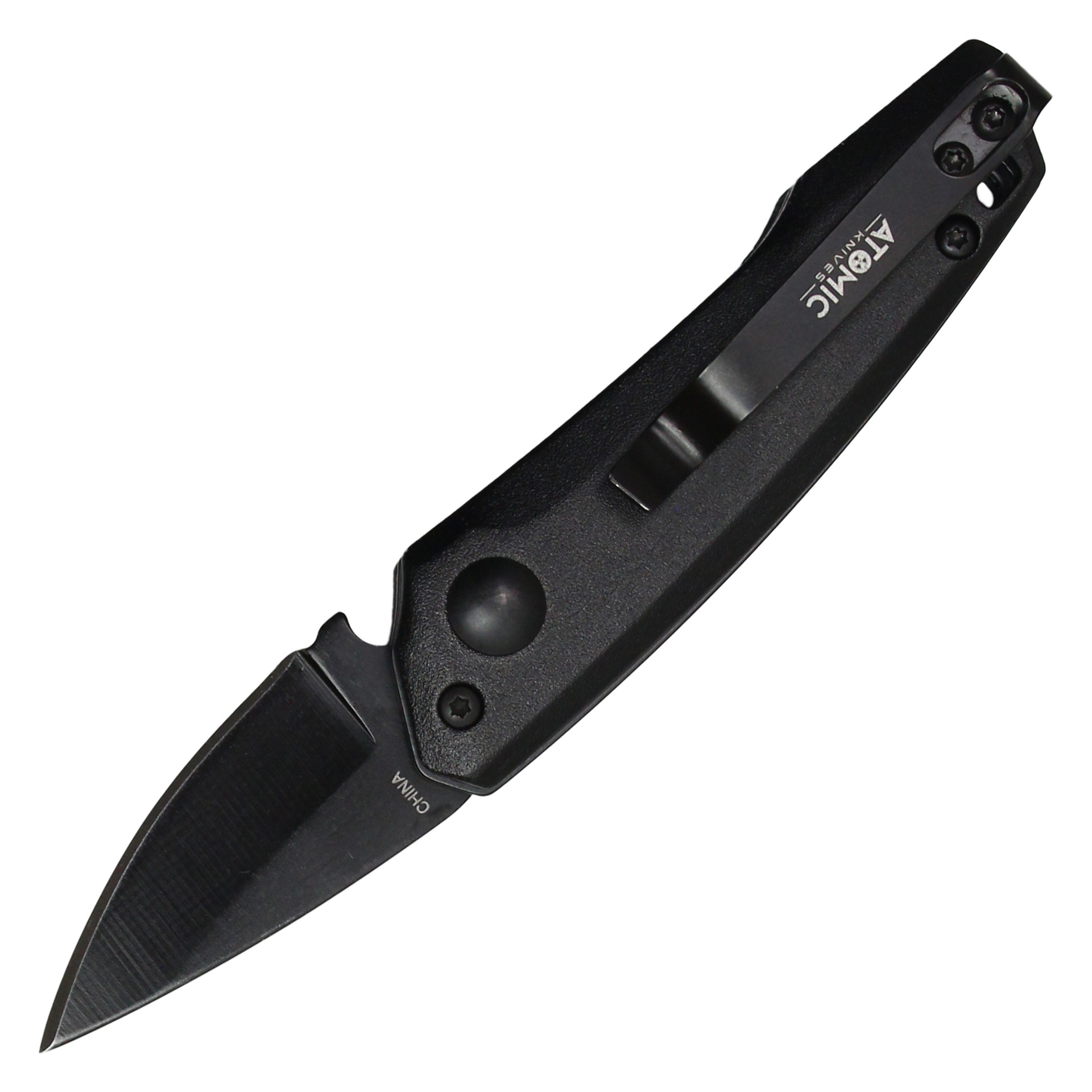 5" Atomic Push Button Knife - Black