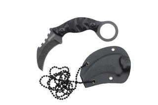 Karambit Tactical Stone-Washed Necklace Knife with K Sheath