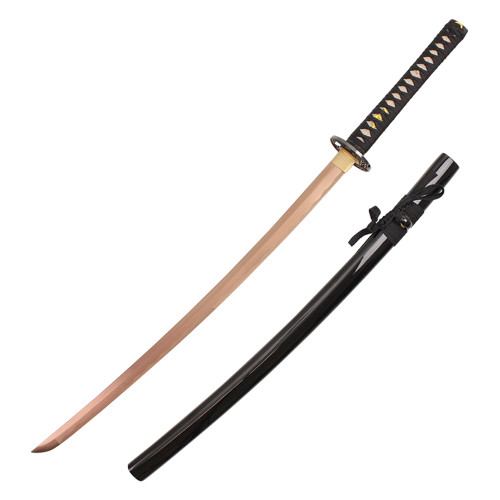 Onikiri Full Tang Rose Gold Blade Japanese Katana Sword with Warrior Tsuba