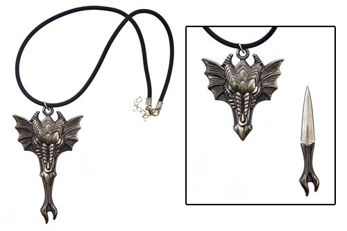 Sterling Silver Men's Engravable Dagger Necklace with Gemstones | Jewlr
