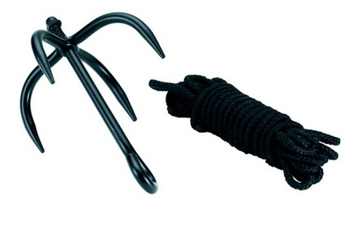 Folding Grappling Hook with 33 Feet of Heavy Duty Nylon Rope