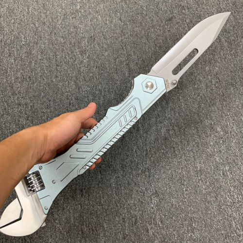 24" Huge Folding Wrench Knife - Silver