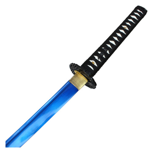 41“ DAMACUS SHARP Blade Katana Handmade Samurai Sword w/ Crane Tsuba - Blue