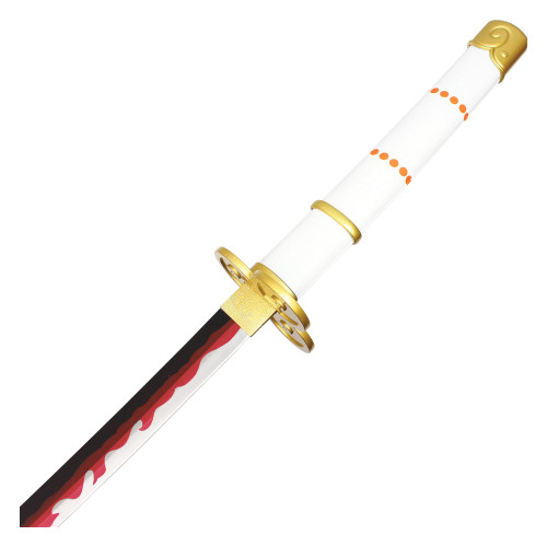 38" Replica Anime White Katana w/ Red Accent Blade