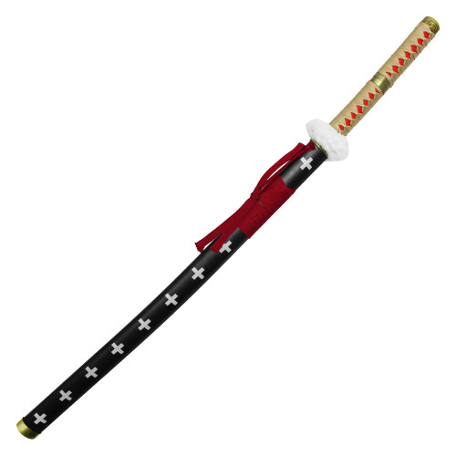 38" Replica Anime Black Cross Katana w/ Metal Scabbard