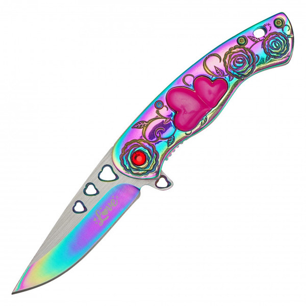 7" Rainbow Love Pocket Knife