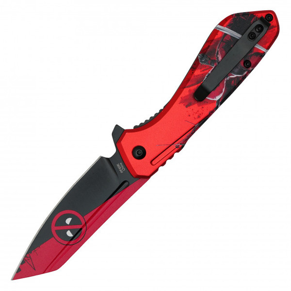 8" Red Mercenary Pocket Knife - K