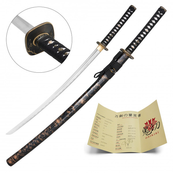 39" Black Carbon Steel Katana