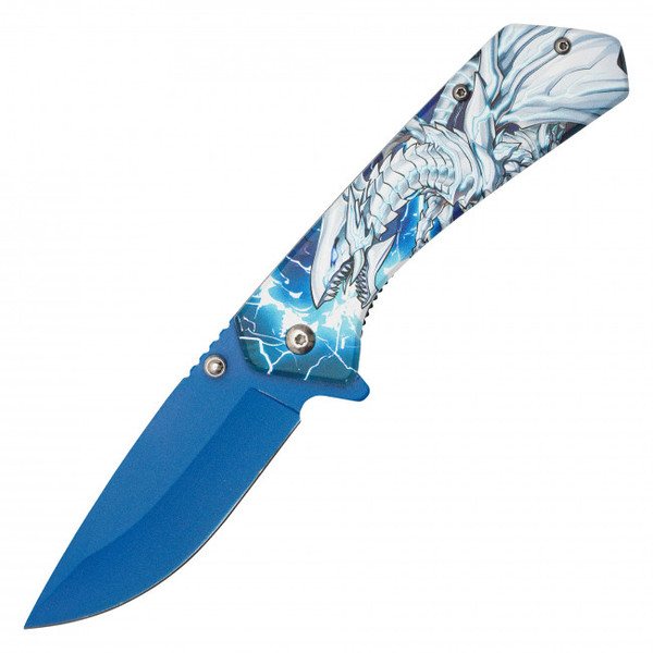 7.75" Blue Eyes White Dragon Pocket Knife