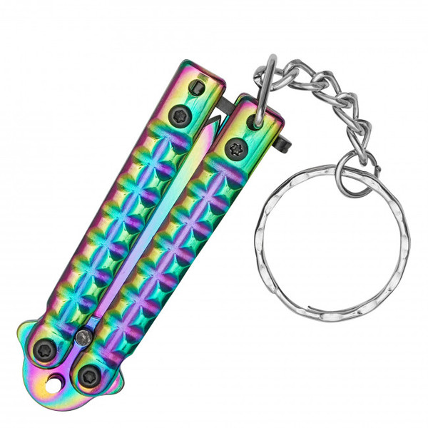 3.75" Rainbow Butterfly Knife