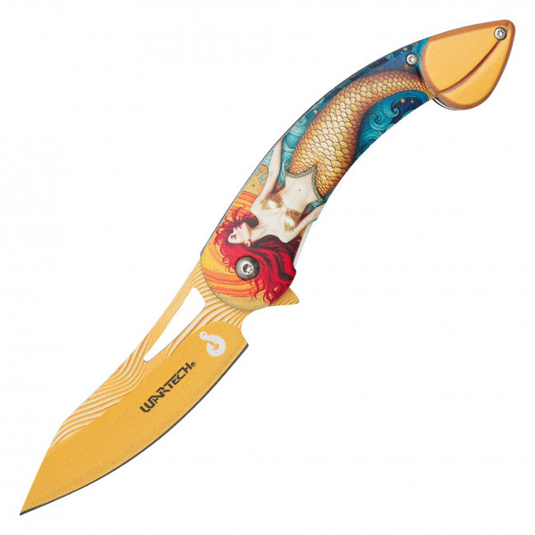 8" Golden Mermaid Pocket Knife