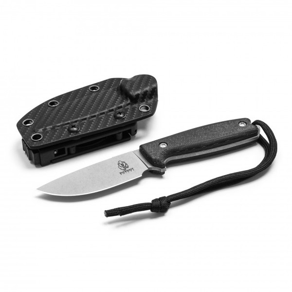 7.25" Black Compact Hunting Knife