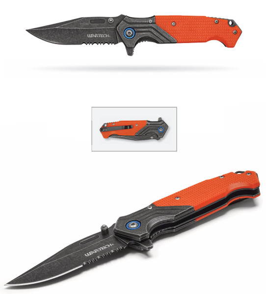 7.75" Tactical Orange Pocket Knife