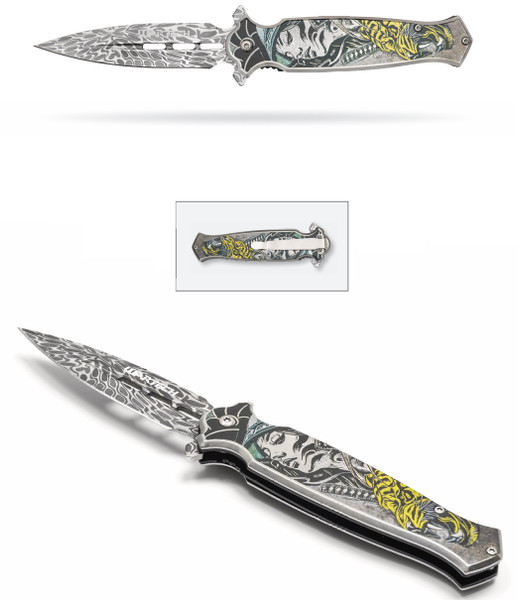 8.25" Tiger Warrior Pocket Knife