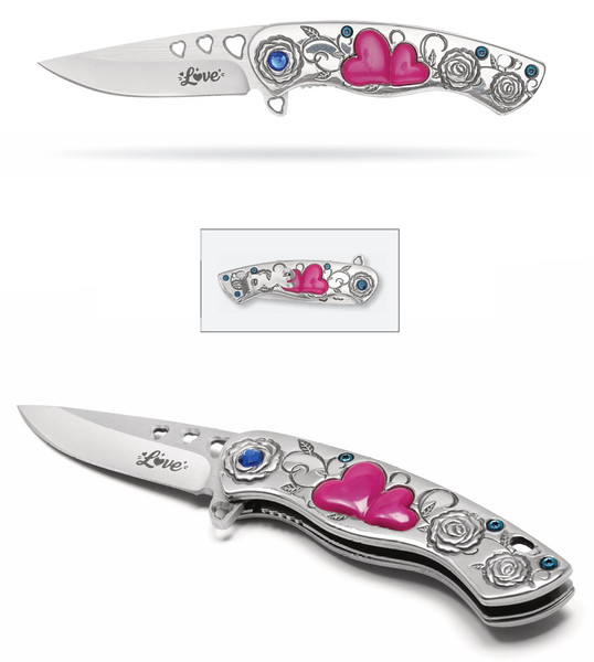 7" Chrome Love Pocket Knife