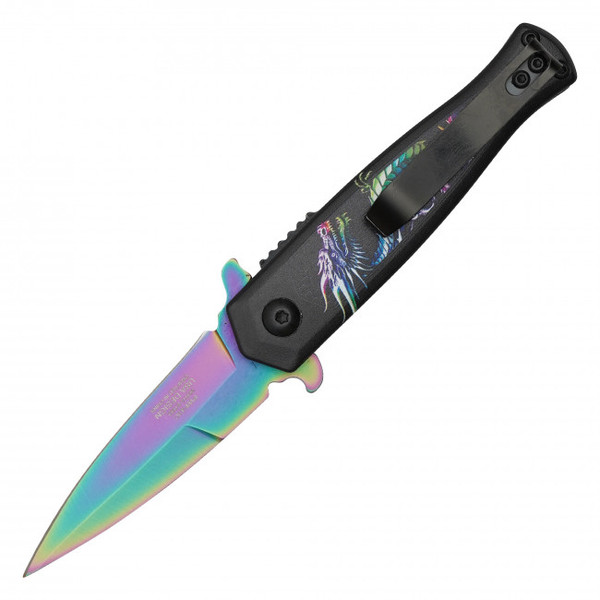 6.25" Rainbow Dragon Pocket Knife