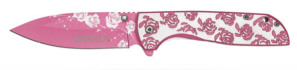 8.25" Pink Rose Pocket Knife