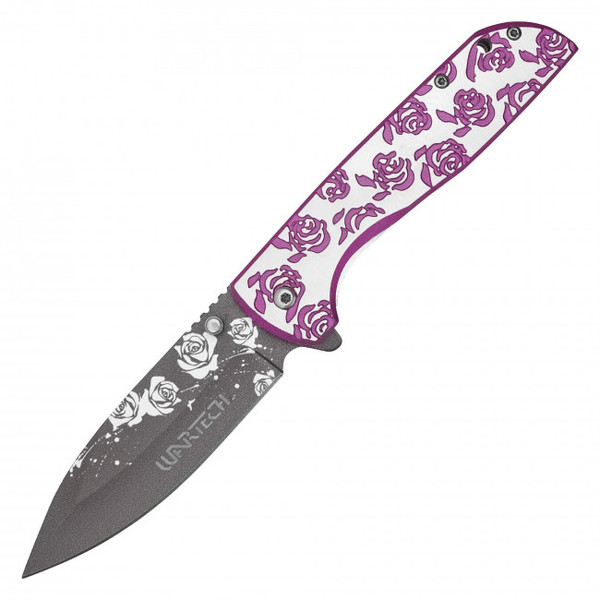 8.25" Purple Rose Pocket Knife