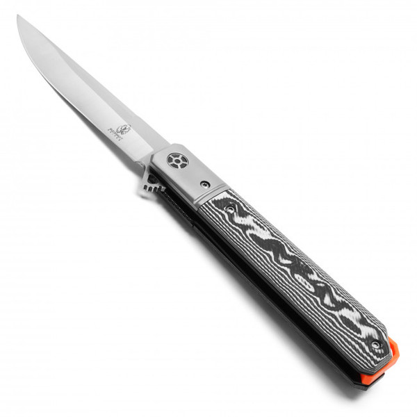 8.5" D2 White Ripple Pocket Knife