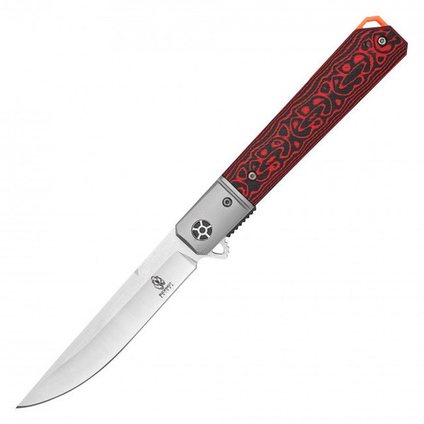 8.5" D2 Red Ripple Pocket Knife