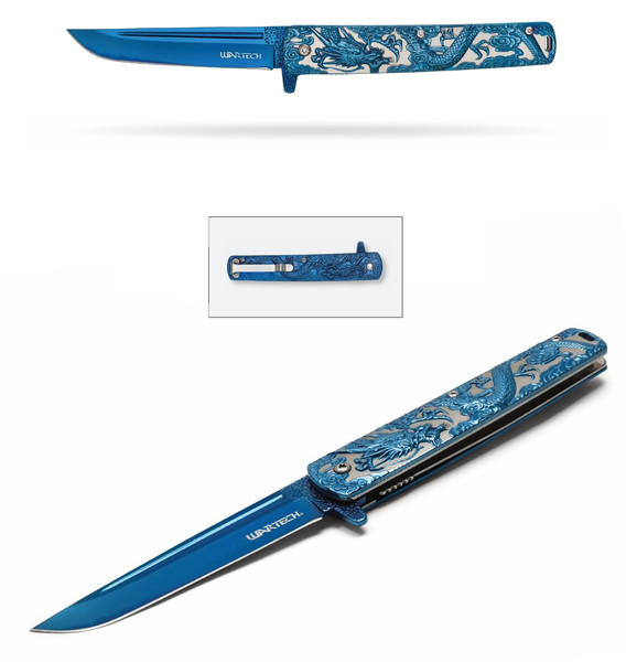 9" Blue Dragon Pocket Knife